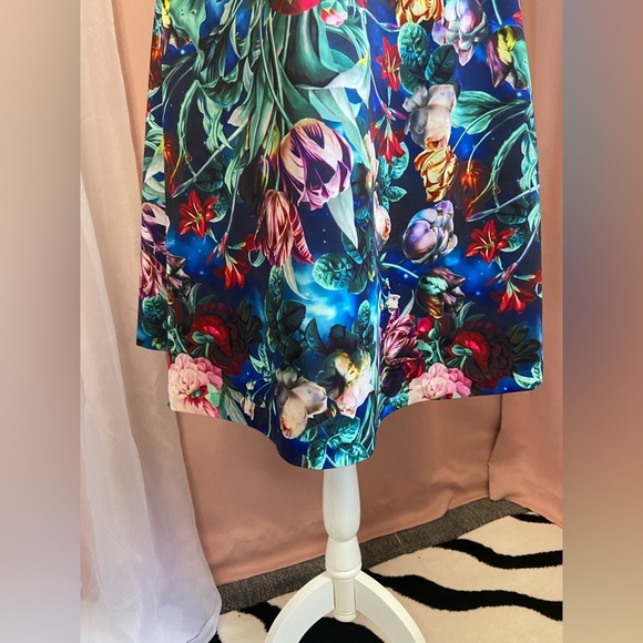 NWT Alexia Admor LUCIANA DRESS V-Neck Multi Floral Short Sleeve Flare Mini :BB71 - Picture 6 of 12